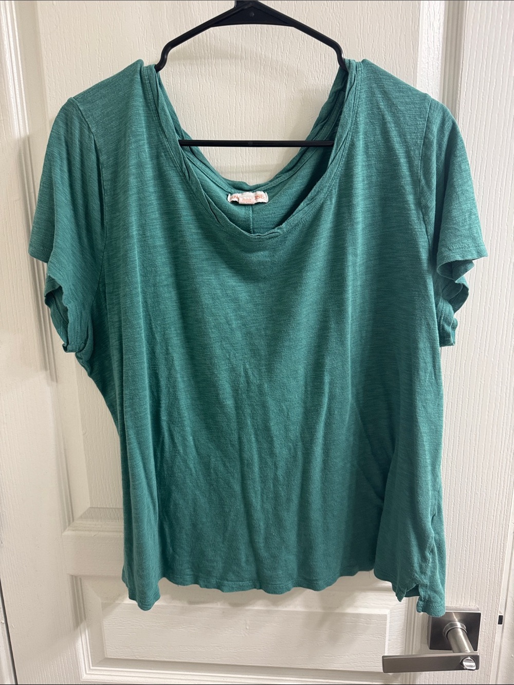 Knox Rose Teal Short-Sleeve Draped Neck Tee